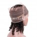 Virgin Hair Kinky Curly 360 Lace Frontal Closure 22.5x4x2 With Adjustable Strap Medium Brown Lace