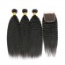 Virgin Kinky Straight Hair Bundles With 5x5 Transparent/HD Lace Closure