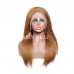 #8 Color Human Hair Straight Transparent Lace 13x4 Full Frontal Wig