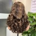 #4/27 Highlight 5x5 Glueless Double Drawn Bouncy Curl Transparent Lace Closure Wig