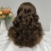 #4 Brown Double Drawn Bouncy Curl 13x4 Transparent Lace Full Frontal 300% Density Wig