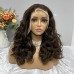 #4 Brown Double Drawn Bouncy Curl 13x4 Transparent Lace Full Frontal 300% Density Wig