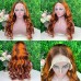 4/350 Ginger Mixed 13x4 Transparent Lace Front Wig Ginger Highlight Human Hair Wig