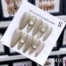 10Pcs Long Press on Nails Cat Eye False Nails Cute Pearl 3D Design Manicure for Girls Women